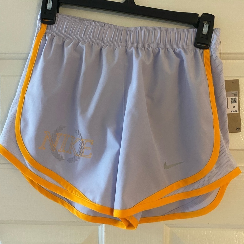 Nike Women's Light Purple and Orange Shorts - Picture 1 of 3